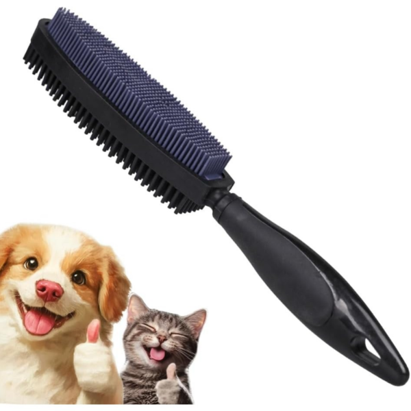 Black Rubber Pet Hair Removal Massage Brush