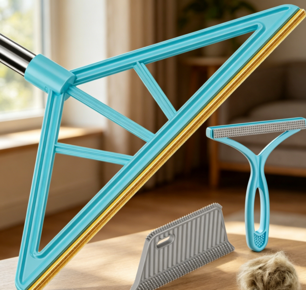 55-inch Adjustable Long-Handle Carpet Hair Removal Rake